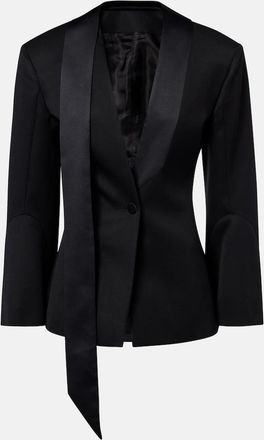 The Attico Satin-trimmed virgin wool blazer