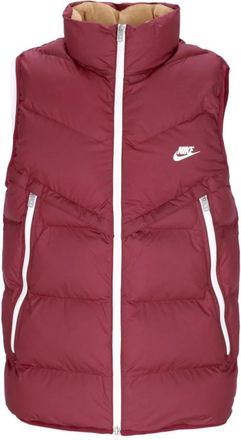 Nike Winddichte Mouwloze Donsjas Donker Bietrood - Heren - Bodywarmers - Bruin - S - Polyester - Fitness