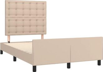 vidaXL Estructura Cama Sin Colch&oacute;n Cuero Sint&eacute;tico Capuchino 120x190cm Vidaxl