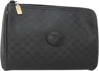 Gucci Pre-owned Leather gucci-bags - Dames - Vintage Clutch - Zwart - ONE Size - Leer - Vintage