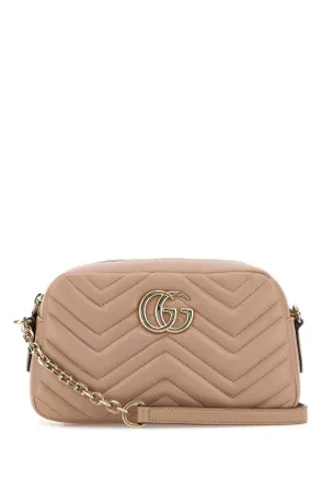 Gucci Pink Nappa Leather Gg Marmont Crossbody Bag