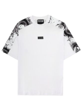 Versace Jeans Couture White Printed Crew Neck T-Shirt