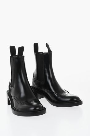Saint Laurent Stivaletti Chelsea in Pelle Brogue 5cm Saint Laurent