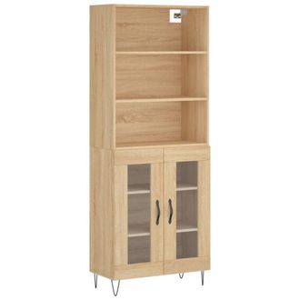 Berkfield Home Highboard Sonoma Oak 69.5x34x180 cm Engineered Wood in Light Beige