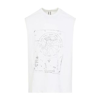 Rick Owens Sleeveless Tops, male, White, Size: L Brad T-shirt