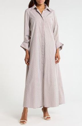 TWP Jennys Cotton Shirtdress in White/Chocolate at Nordstrom Rack, Size Medium