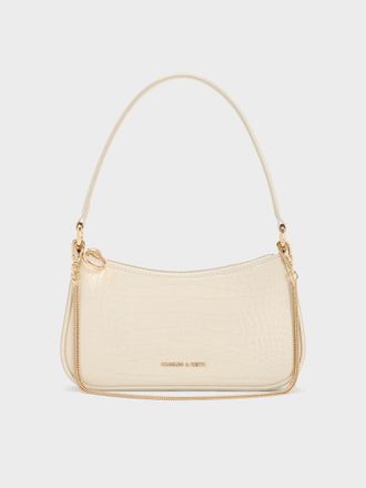 Charles & Keith Elspeth Croc-Effect Chain-Link Shoulder Bag