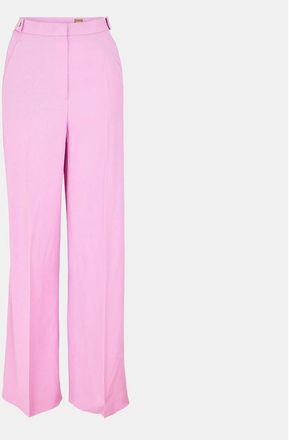 HUGO BOSS Womens Tacilana Solid Patterned Wide Leg Trousers - Pink - Size: 8/29in/30in