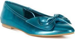 Rag & Co. Bromelia Water Repellent Bow Flat in Blue at Nordstrom Rack, Size 5