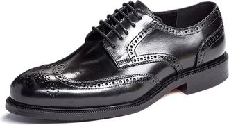 Generic Mens Brogues Dress Shoes Casual Business Derbys,Black,10.5