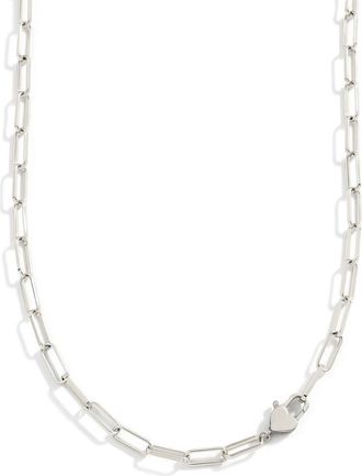 Mint & Lily Heart Padlock Necklace in Silver at Nordstrom