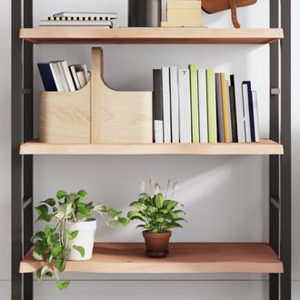 vidaXL Estante De Pared Madera Maciza Roble Sin Tratar 80x50x(2-4) Cm Vidaxl