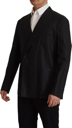 Dolce & Gabbana Mens Black Polka Dotted Cotton Blazer Jacket Clothing