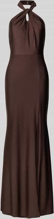 Laona Slim Fit Abendkleid mit Rückenausschnitt in Schoko, Größe 32