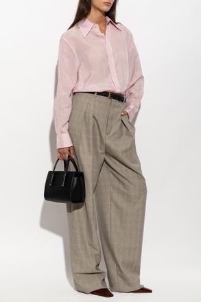 Bottega Veneta Striped Pattern Shirt, Womens, Pink