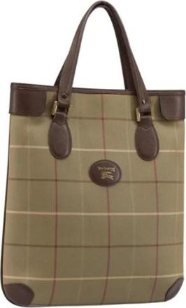 Burberry Pre-owned Tote Bags, female, Beige, Size: ONE SIZE Pre-owned Canvas Tote