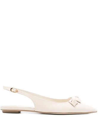 Stuart Weitzman leather flats - women - Polyurethane/Calf Leather/Calf Leather/Calf Leather - 38,5 - Neutrals