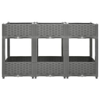 Berkfield Home Raised Bed 120x40x71 cm Polypropylene in Grey | Size: 120 x 40 x 71 cm