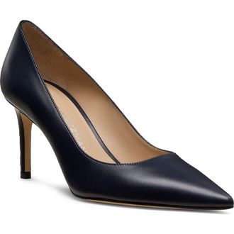 Stuart Weitzman Stuart Power 75 Pointed Toe Pump in Nice Blue at Nordstrom, Size 10.5