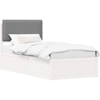 vidaXL Estructura De Cama Con Cabecera Tapizada Gris Claro Vidaxl