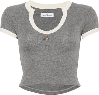 Vivienne Westwood Orb-embroidered Contrast-trim T-shirt