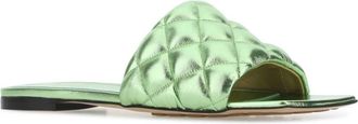 Bottega Veneta Womens Green Nappa Leather Slippers 3505 Flat Shoes