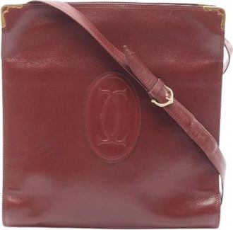 Cartier Pre-owned Cross Body Bags, female, Red, Size: ONE SIZE Pre-owned Must Line Leather Shoulder Bag
