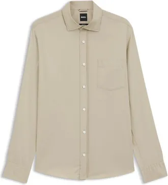 BOSS Casual-fit cotton shirt with spread collar