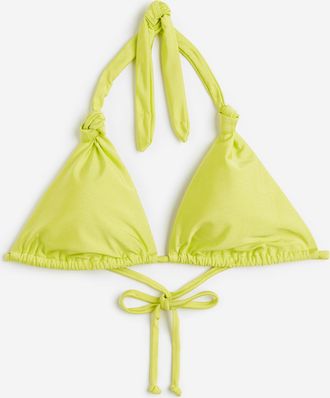 H&M Wattiertes Triangel-Bikinitop - Yellow