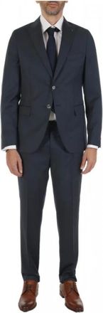 Michael Kors Super 120S Slim Fit Kostuum - Heren - Business pakken - Blauw - XL - Leer - Kostuums