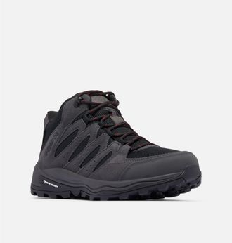 Columbia Wanderschuh COLUMBIA REDMOND IV MID WATERPROOF, Herren, Gr. 42,5, schwarz (schwarz, mountain rot), Mesh, Synthetik, Schuhe Wanderschuh, wasserdicht