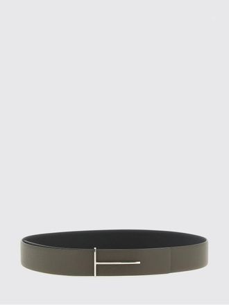 Tom Ford Cintura reversibile in pelle martellata con fibbia monogram T