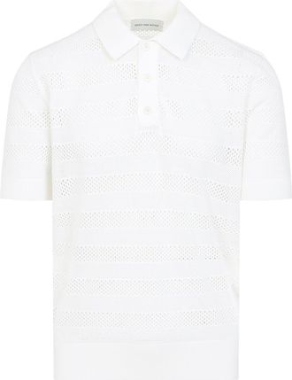 Dries Van Noten White Mercy Viscose Polo-Uomo