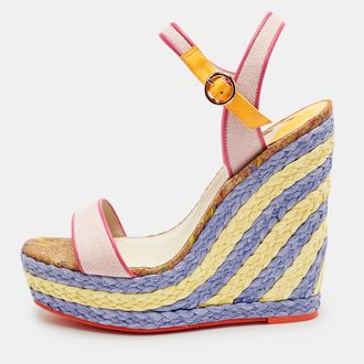 Sophia Webster Multicolor Canvas And Leather Lucita Espadrille Wedge Sandals
