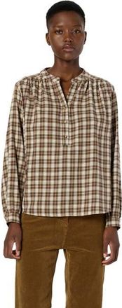 Gerard Darel Aline Checked Blouse in Brown at Nordstrom, Size X-Large