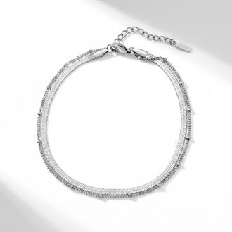 Pompeii3 Stefanie Anklet Silver Plated 9.25 with 1.5 Extender