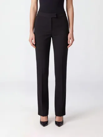 Sportmax Slim Fit Tailored Skinny Trousers in Wool Blend with Mid-Rise Waist
