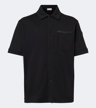 Moncler Leather-trimmed cotton shirt