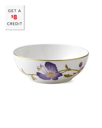 ROYAL COPENHAGEN Flora Pansy Cereal Bowl With $8 Credit
