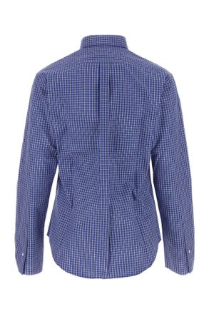 Miu Miu Womens Embroidered Poplin Shirt Azzurro Co-Trochusniloticus Camicie
