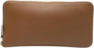 Herm&egrave;s Pre-owned Zip Around Portemonnee - Dames - Vintage Accessoires - Bruin - ONE Size - Leer - Vintage