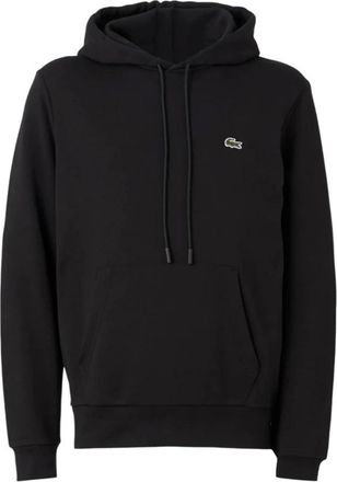 Lacoste Hoodies & sweatvesten, Heren, Zwart, S, Katoen, Biologisch katoenen hoodie met kangoeroezak
