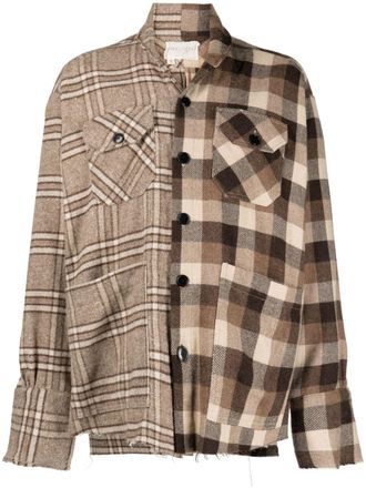 Greg Lauren Camicia a maniche lunghe con stampa - Marrone
