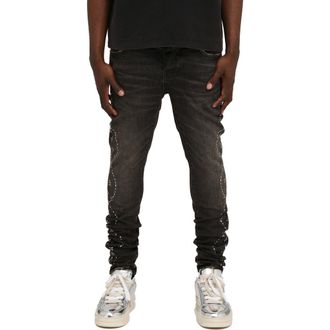 Purple Hotfix Twist Skinny Jeans in Black at Nordstrom, Size 28