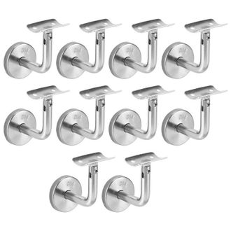 OEM Juego De 10 Soportes De Acero Inoxidable 304 Para Pasamanos De Escaleras Y Barandillas De Madera Montadas En La Pared, Color Plata