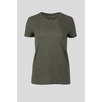 Majestic Filatures Linen Stretch HD S/S Crewneck in Militaire Hd at Nordstrom, Size 3