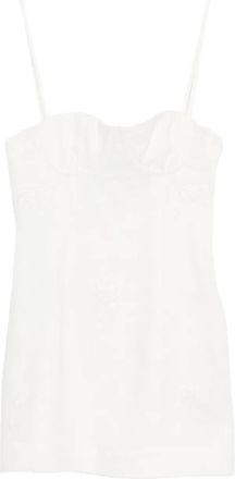 Sir. Abito corto con spalline e ricamo - Bianco