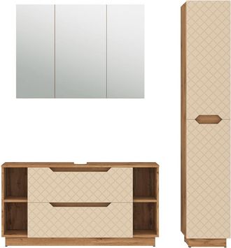 Vicco Juego De Muebles De Ba&ntilde;o De 3 Piezas Lotta, Cachemira, 3 Piezas, Vicco