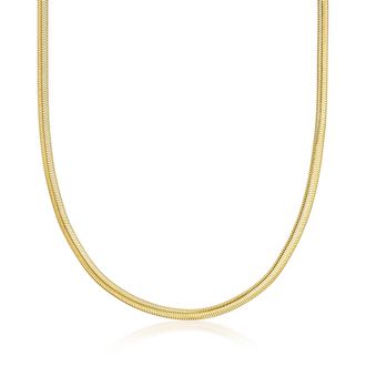 Ross-Simons Italian 4mm 14kt Yellow Gold-Plated Flat Snake-Chain Necklace