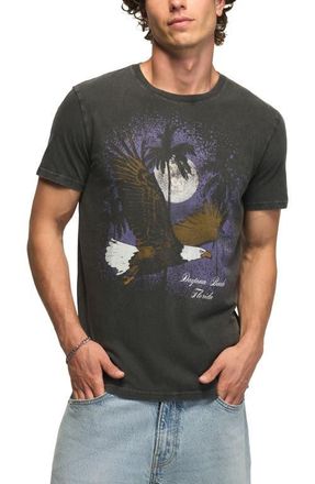 Lucky Brand Night Eagle Cotton Graphic T-Shirt in Jet Black at Nordstrom, Size Xx-Large